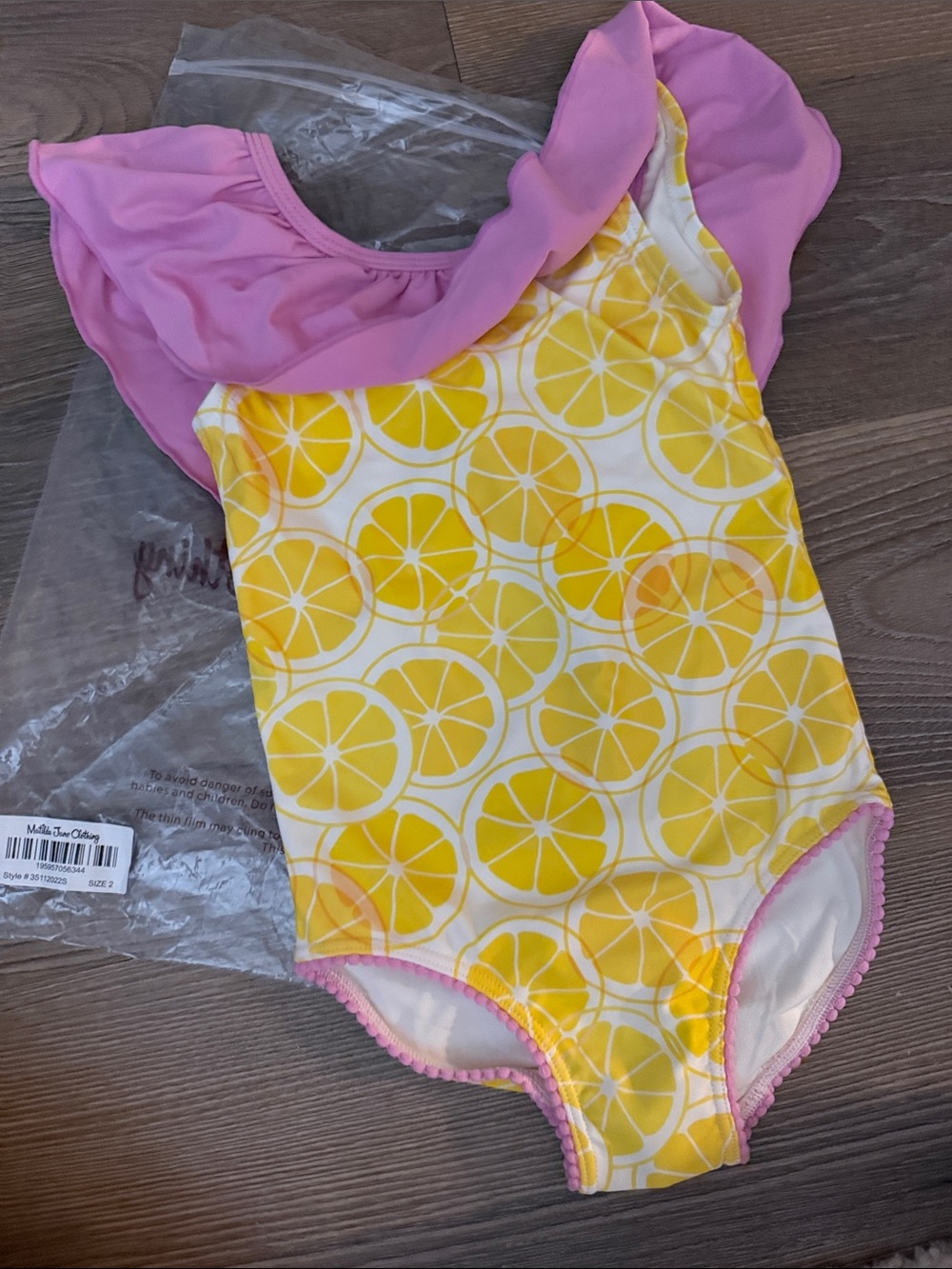 NWT Matilda Jane Lemon Print Swim Suit - size 2T